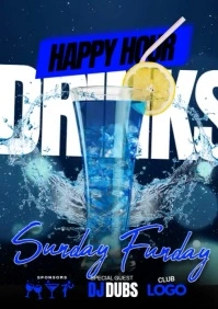 Happy Hour Drinks A4 template