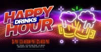 Happy Hour Drinks delt Facebook-billede template