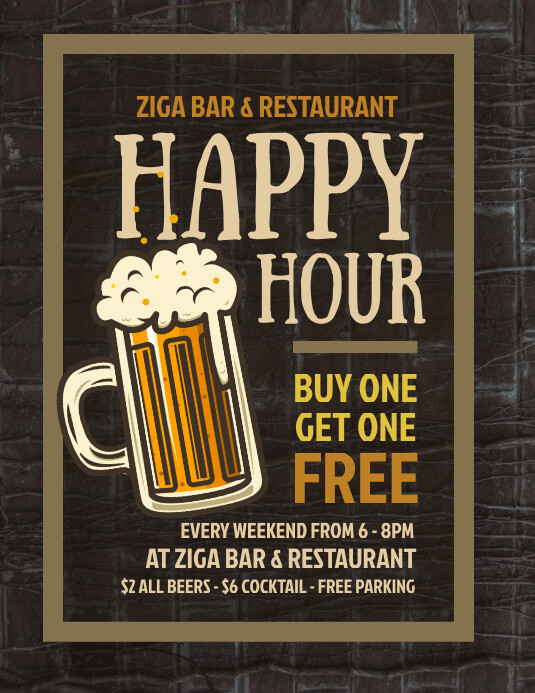 Happy Hour Flyer Template PosterMyWall