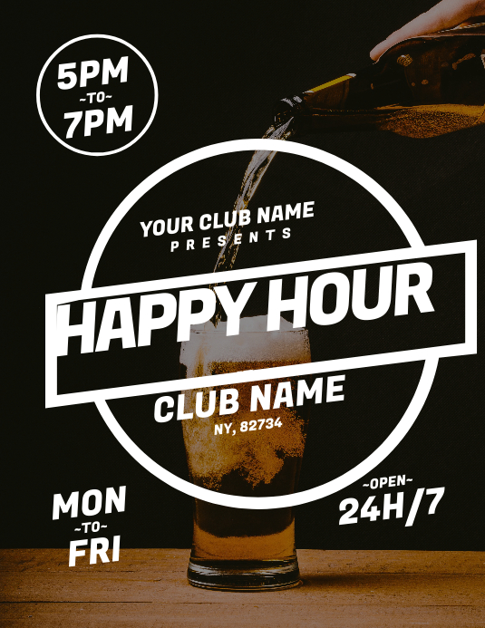 Happy Hour Flyer Template PosterMyWall
