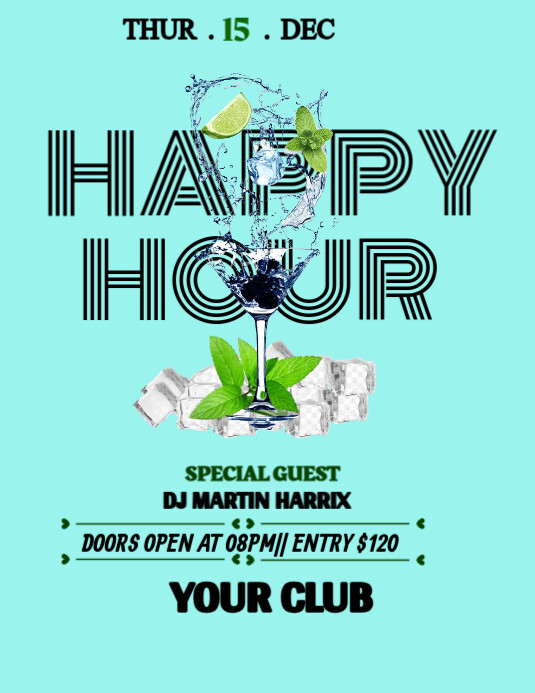 Happy hour flyer Template PosterMyWall