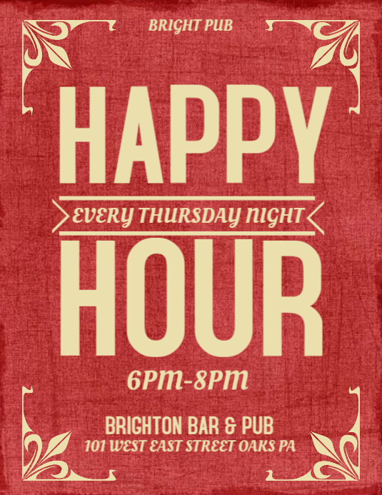 Happy Hour Template PosterMyWall
