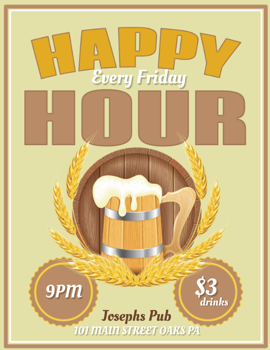 Happy Hour Template PosterMyWall