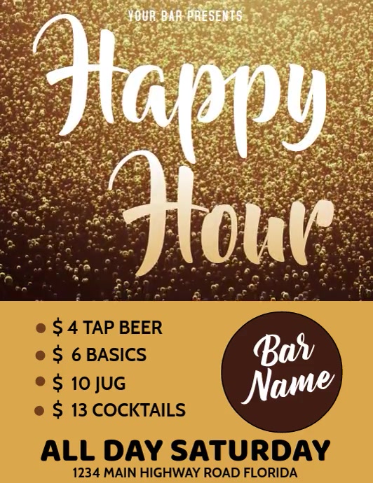 Happy Hour Flyer Template PosterMyWall