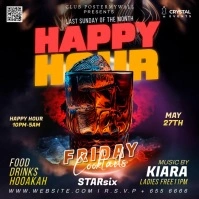 Happy Hour Friday Flyer Instagram Post template