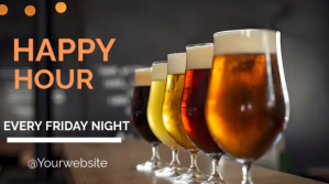 Happy hour Friday night templateb Display digitale (16:9)