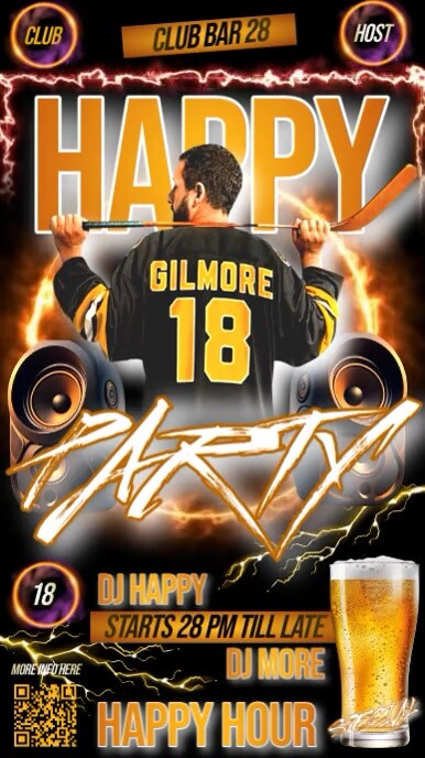 Happy Hour Gillmore Gilmore Party Design Template Indaba yaku-Instagram