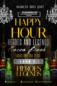Happy Hour Heroes Night Poster template