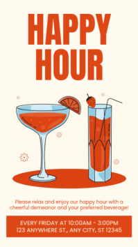 Hvid Happy Hour История на Instagram Template