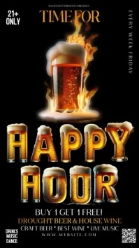 happy hour instagram story post Instagram-Story template