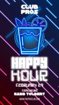 Happy Hour Neon Historia de Instagram template