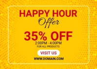 Happy Hour Offer Banner Ad Postcard template