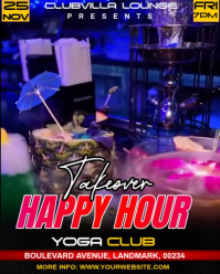 Happy hour party Instagram Portrait template