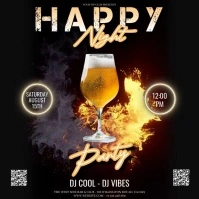 Happy hour party night ad Square (1:1) template