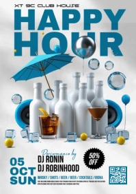 Happy hour Poster A5 template