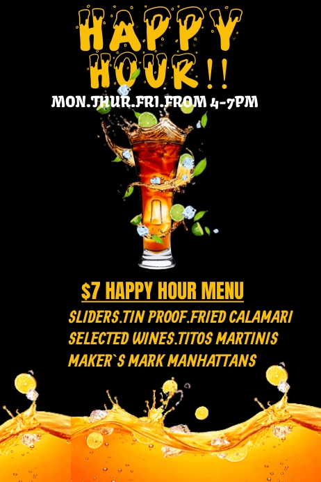 Happy hour poster Template | PosterMyWall