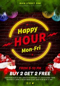 HAPPY HOUR POSTER A4 template