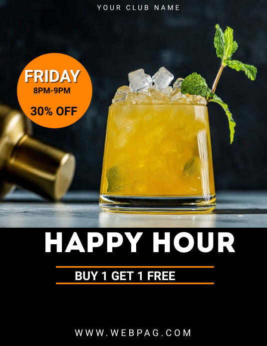 happy hour poster Template PosterMyWall