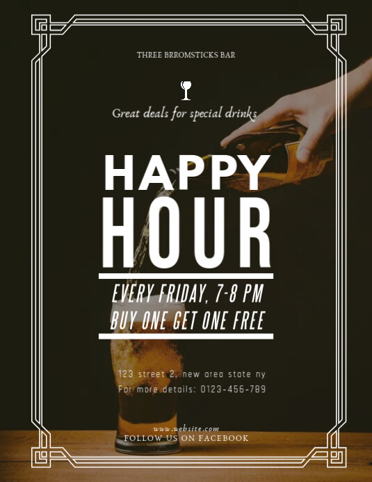 Happy Hour Poster Template PosterMyWall