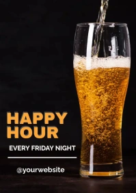 Happy Hour Promotion Poster A2 template