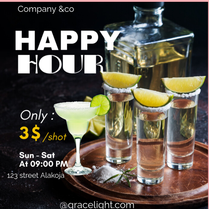 Happy HOUR REFRESHING HOUR Instagram Post template