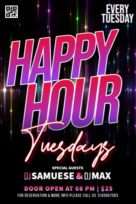 Happy Hour Tuesdays Club Template | PosterMyWall