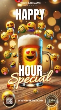 Happy Hour Video ad Digital Display (9:16) template