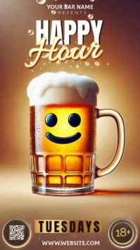 Happy Hour Video Pantalla Digital (9:16) template