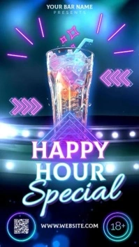 Happy Hour Video Digital Display (9:16) template