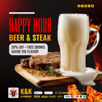 Happy hour Video Post Message Instagram template