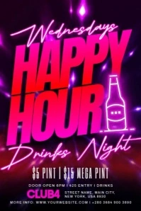 Happy Hour Wednesdays Poster template