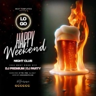 happy hour weekend bar ad template Kvadrat (1:1)