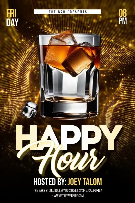 Happy Hour Whiskey Plakat template