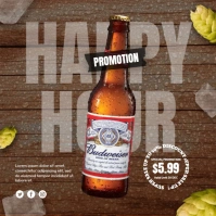 Happy Hours Beer Ads Publicación de Instagram template
