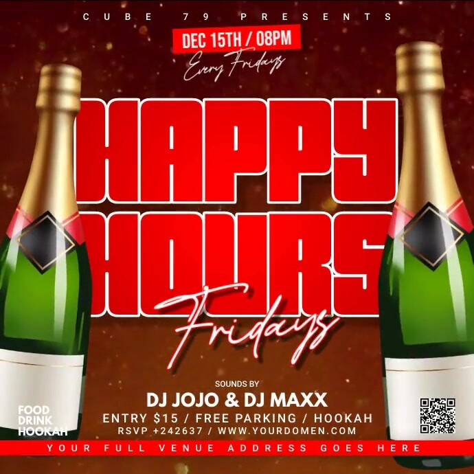 Happy hours friday Wpis na Instagrama template