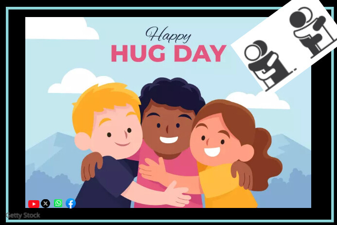 Hug By Post Happy Hug Day Post Template | PosterMyWall