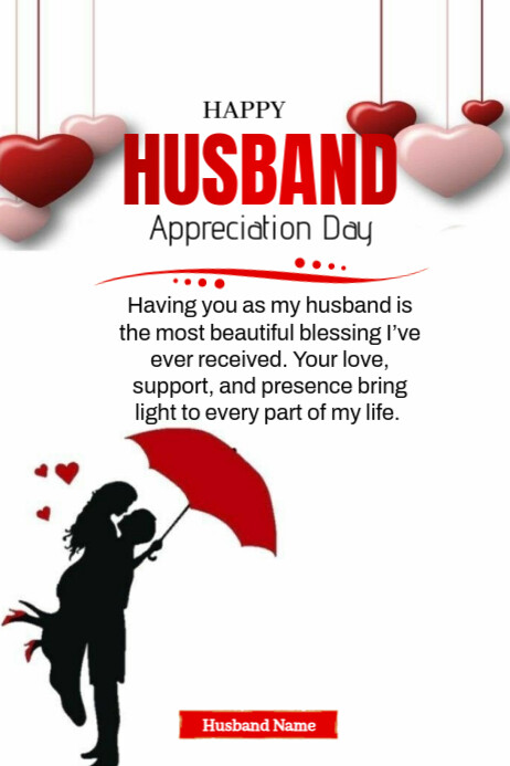 Plantilla de Happy husband appreciation day | PosterMyWall