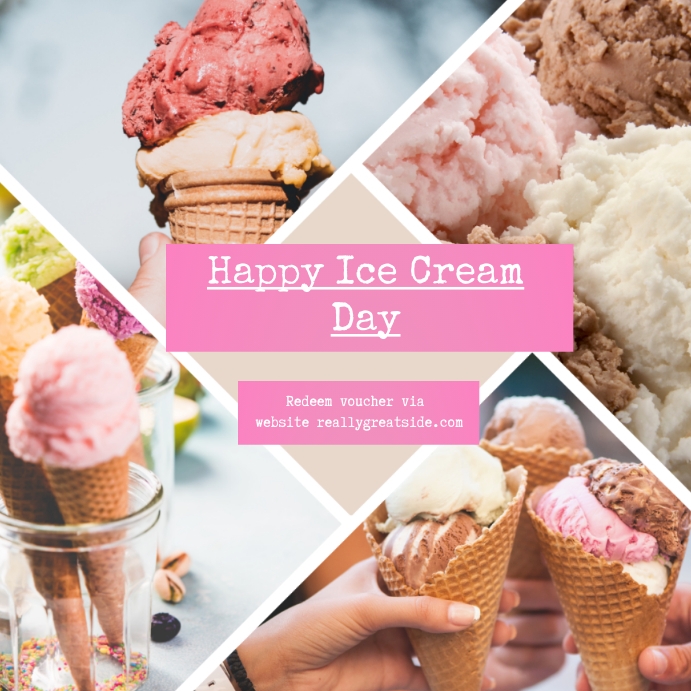 happy ice cream day instagram post Template PosterMyWall