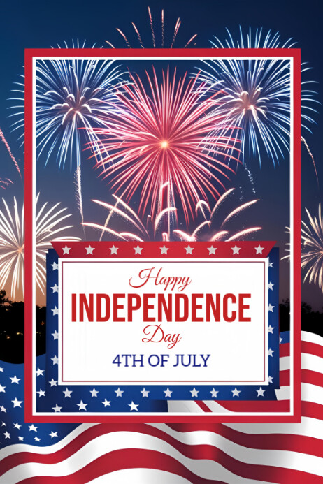 Happy Independence Day 4th Of July Poster Plakkaat template