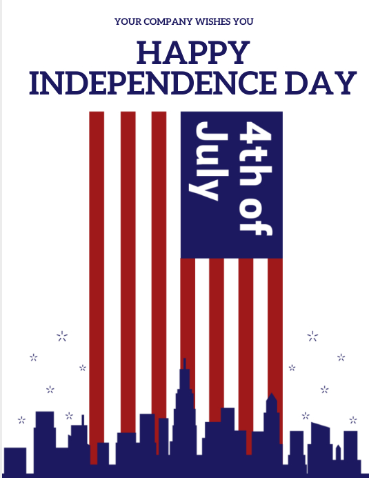 Plantilla del 4 de Julio Feliz Día de La Independencia | PosterMyWall