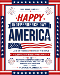 Happy Independence Day America Flyer Template | Patriotic 4th of July Poster | USA Celebration Socia Instagram Portrait
