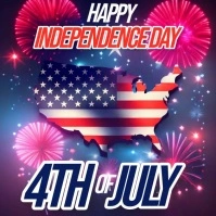 Happy Independence day fireworks video post สี่เหลี่ยมจัตุรัส (1:1) template