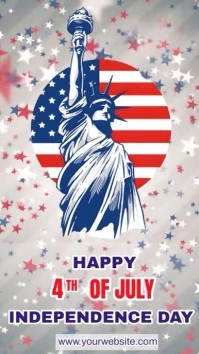 Happy independence day fourth of July Digital Display (9:16) template