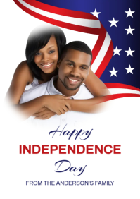 Happy Independence Day Greeting Card Template A5
