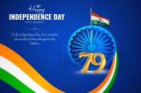 Happy Independence Day India Label template