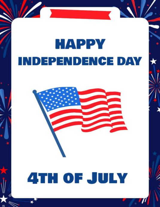 Happy independence day of USA Folheto (US Letter) template