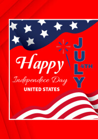 Happy Independence Day United States 4th of July A4 template