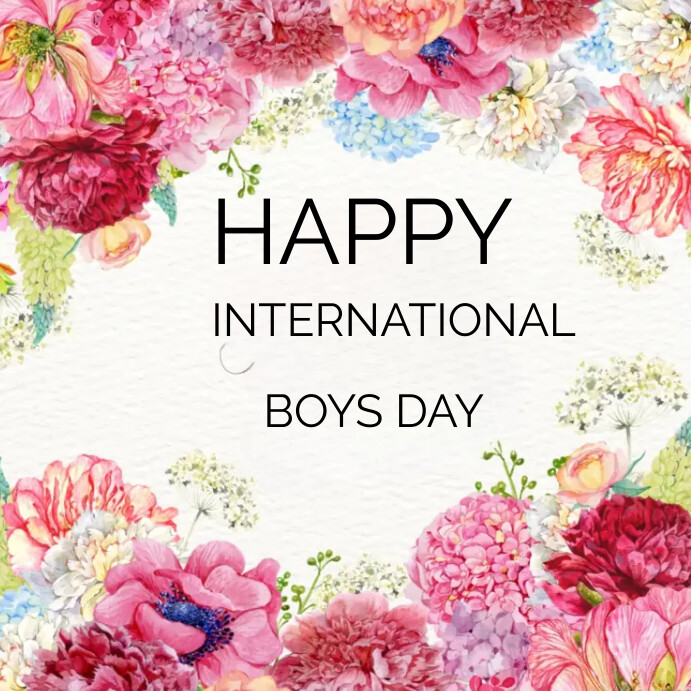 Happy international boys day Message Instagram template