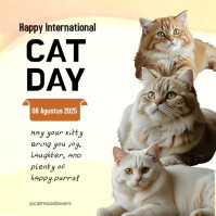 Happy International CAT DAY Message Instagram template