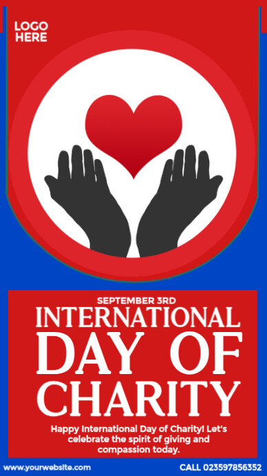 Happy International Day of Charity História do Instagram template